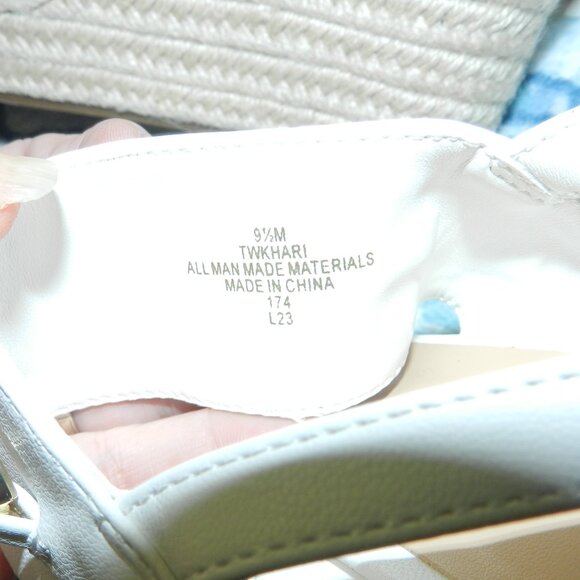 Tommy Hilfiger Khari High Espadrille Wedge Sandals White/Gold🆕📦🏃💨⚡🚚 - Picture 14 of 16